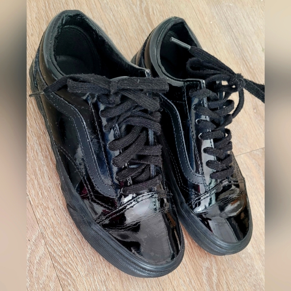 Vans Black Patent Sneakers